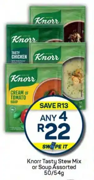 Pick n Pay Hypermarket Knorr Tasty Stew Mix or Soup Assorted offer