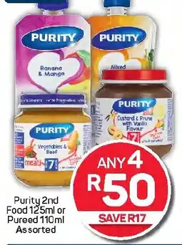 Pick n Pay Hypermarket Purity 2nd Food or Pureed Assorted offer