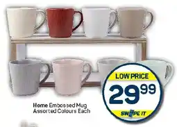 Pick n Pay Hypermarket Home Embossed Mug Assorted Colours Each offer