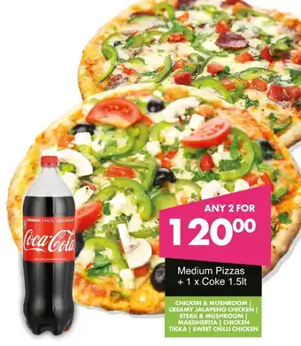 Save Hyper Medium Pizzas + Coke offer