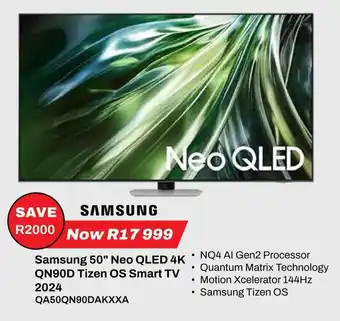 Expert Samsung 50" Neo QLED 4K QN90D Tizen OS Smart TV 2024 offer