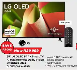 Expert LG 65" OLED B4 4K Smart TV Al Magic remote Dolby Vision webOS24 2024 offer