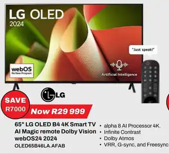 Expert LG 65" OLED B4 4K Smart TV Al Magic remote Dolby Vision webOS24 2024 offer