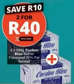 Checkers Cordon Bleu Butter Flavoured 70% Fat Spread offer