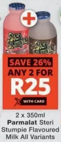 Checkers Parmalat Steri Stumpie Flavoured Milk All Variants offer