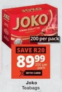 Checkers Joko Teabags offer