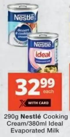 Checkers Nestlé Cooking Cream/ Ideal Evaporated Milk offer