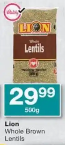 Checkers Lion Whole Brown Lentils offer