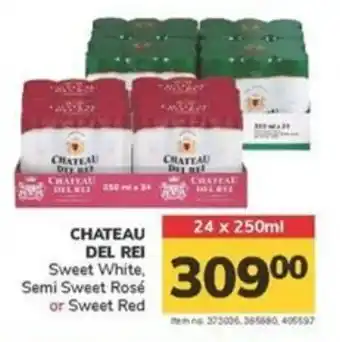 Jumbo CHATEAU DEL REI Sweet White, Semi Sweet Rosé or Sweet Red offer