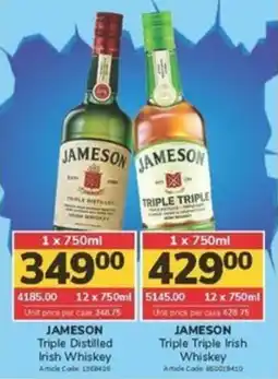 Jumbo JAMESON Triple Distilled Irish Whiskey offer