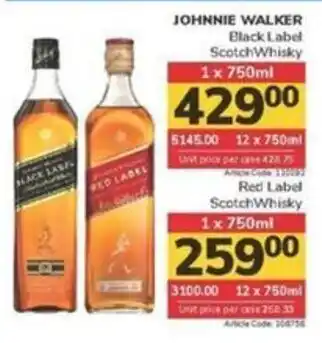 Jumbo JOHNNIE WALKER Black Label Scotch Whisky offer