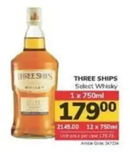 Jumbo THREE SHIPS Select Whisky offer