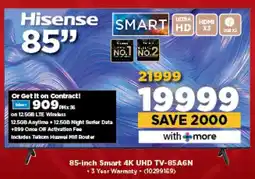 HiFi Corp Hisense 85-inch Smart 4K UHD TV-85A6N offer