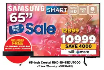 HiFi Corp SAMSUNG 65-inch Crystal UHD 4K-65DU7000 offer