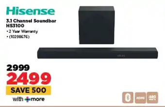 HiFi Corp Hisense 3.1 Channel Soundbar HS3100 offer