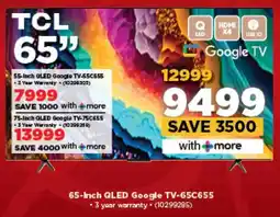 HiFi Corp TCL 65-Inch QLED Google TV-65C655 offer