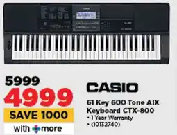 HiFi Corp CASIO 61 Key 600 Tone AIX Keyboard CTX-800 offer