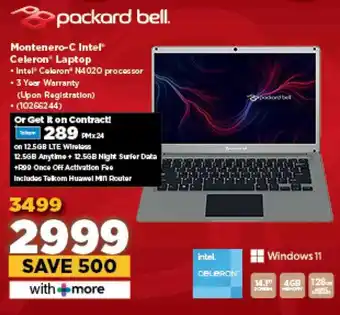 HiFi Corp Packard Bell Montenero-C Intel Celeron Laptop offer