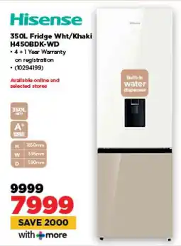 HiFi Corp Hisense Fridge Wht/Khaki H450BDK-WD offer