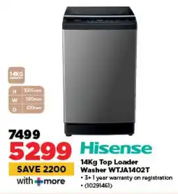 HiFi Corp Hisense Top Loader Washer WTJA1402T offer