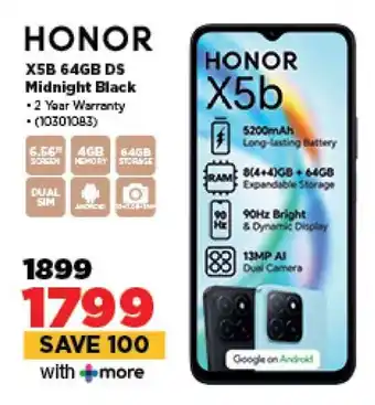 HiFi Corp HONOR X5B 64GB DS Midnight Black offer