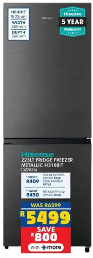 Russells Hisense fridge freezer metallic offer