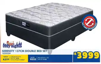 Russells Serenity 137cm double bed set offer