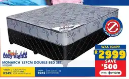 Russells Monarch 137cm double bed set offer