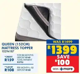 Russells Queen (152cm) mattress topper offer