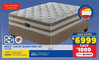 Russells Sealy argo 152cm queen bed set offer