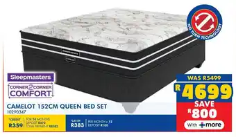 Russells Sleepmasters camelot 152cm queen bed set offer