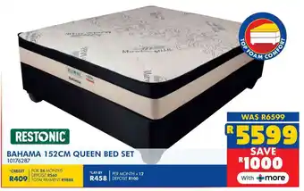 Russells Restonic bahama 152cm queen bed set offer