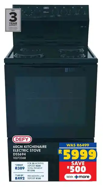 Russells Defy kitchenaire electric stove offer