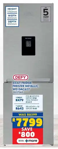 Russells DEFY fridge freezer metallic offer