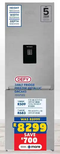 Russells Defy fridge freezer metallic offer