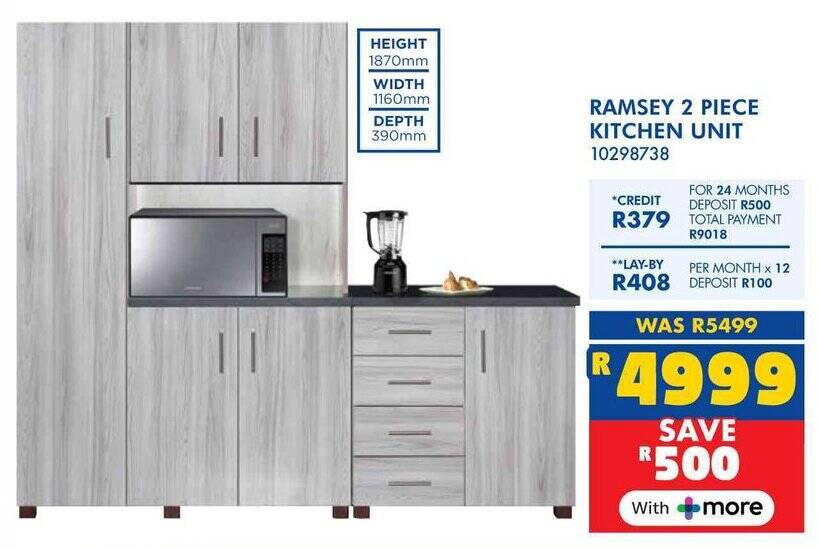 Ramsey 2 piece kitchen unit offer at Russells