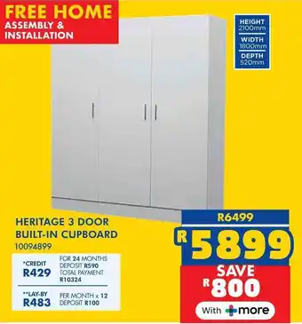 Russells Heritage 3 door built-in cupboard offer