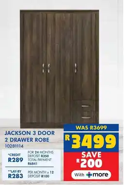 Russells Jackson 3 door 2 drawer robe offer