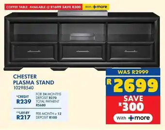 Russells Chester plasma stand offer