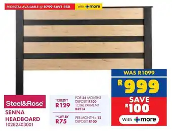 Russells Steel&Rose senna headboard offer