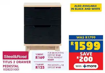 Russells Steel&Rose titus 2 drawer pedestal offer