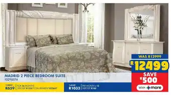 Russells Madrid 2 piece bedroom suite offer