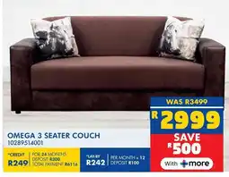 Russells Omega 3 seater couch offer