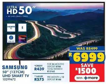 Russells SAMSUNG 50" (127CM) UHD SMART TV offer