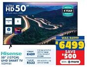 Russells Hisense 50" (127CM) UHD SMART TV offer