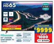 Russells Hisense 65" (165CM) UHD SMART TV offer