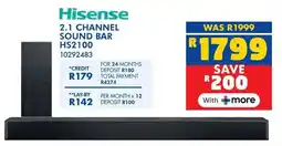 Russells Hisense 2.1 channel sound bar hs2100 offer