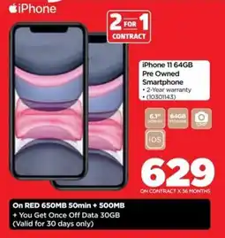 HiFi Corp iPhone 11 64GB Pre Owned Smartphone offer