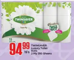 Elite Cash & Carry TWINSAVER Luxury Toilet Rolls 2 Ply 350 Sheets offer