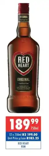 Ultra Liquors Red heart rum offer